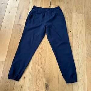 Lululemon Navy Surge 29" Jogger Sz Large Zip Reflective Ankles